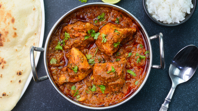 Pan of chicken tikka masala