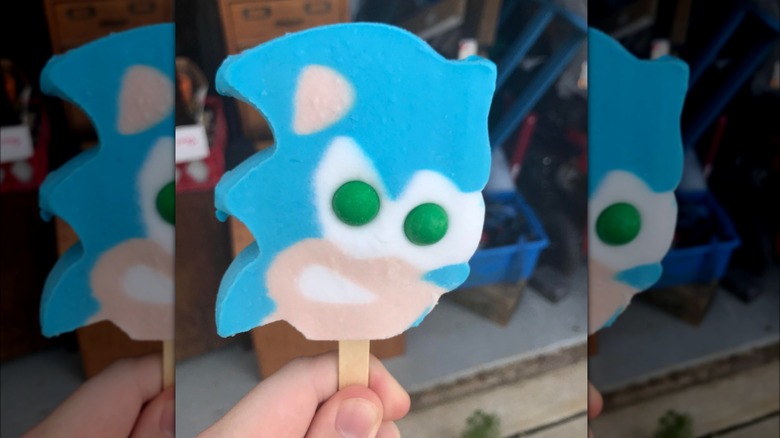 Sonic ice pop with gumball eyes