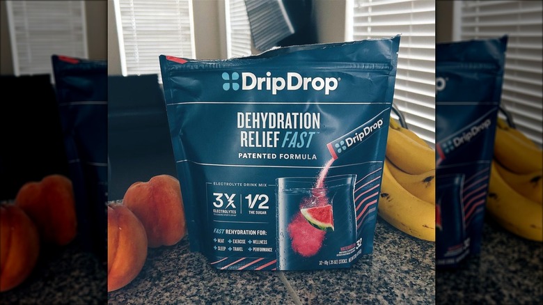 Bag of DripDrop drink mix