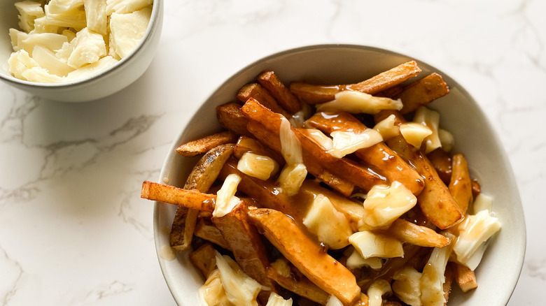 Fries with gravy and cheese