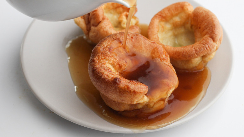 Individual Yorkshire puddings with gravy