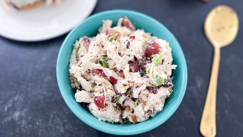 Turkey salad in bowl