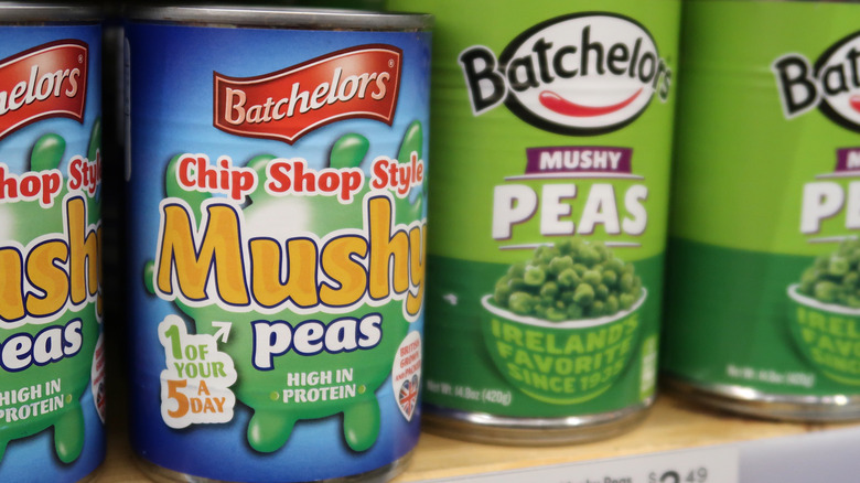 cans of peas from U.K.