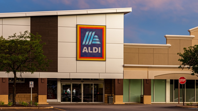 Exterior shot of an Aldi store