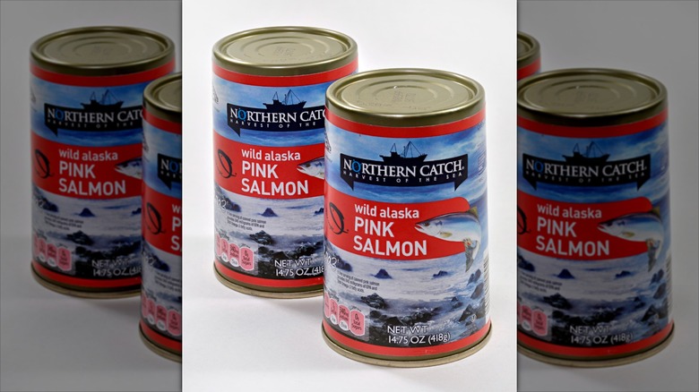 Shot of Aldi canned salmon