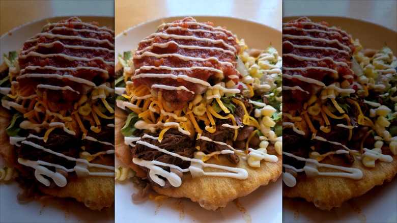 braised shredded bison Indian taco