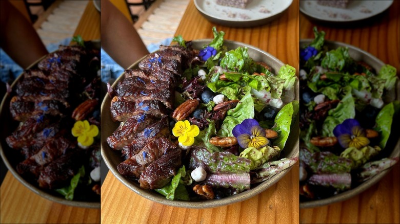 buffalo salad with wild blueberries