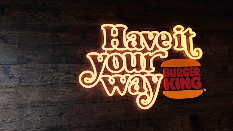 Glowing Burger King sign