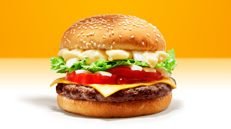 The Whopper with orange background