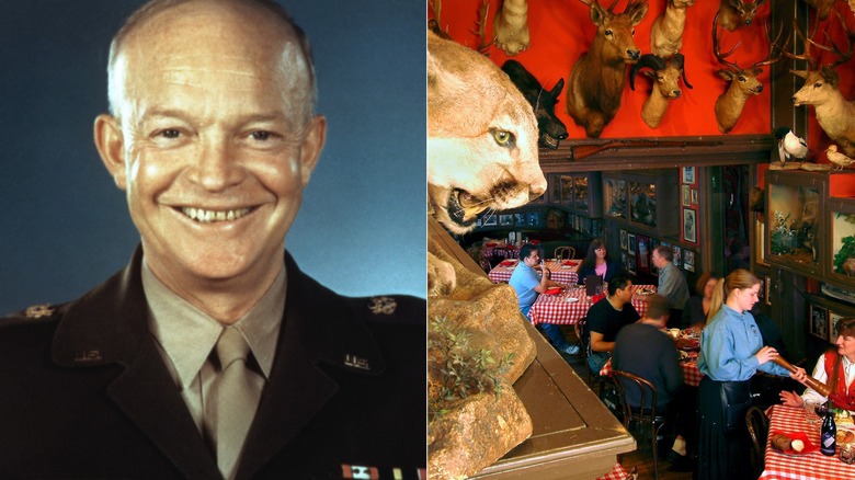 President Eisenhower split screen with Buckhorn Exchange Steakhouse