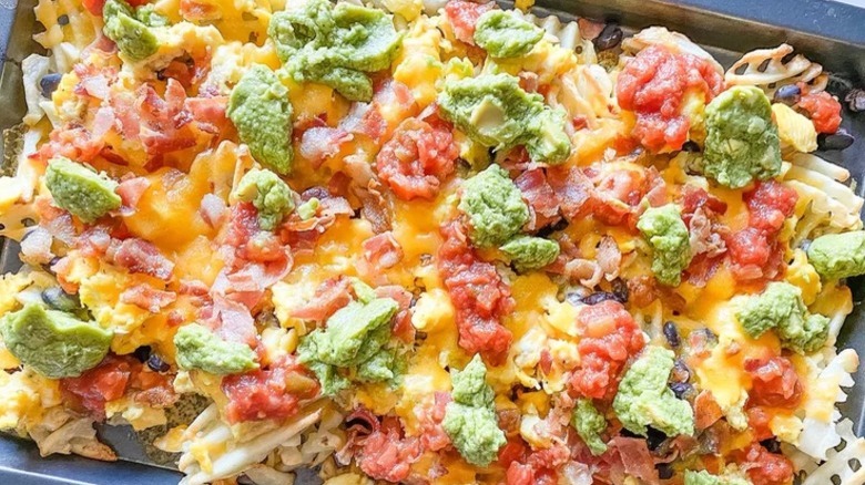 Breakfast nachos with guac