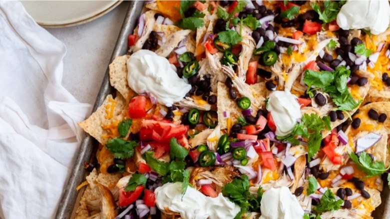 Sheet Pan Chicken Nachos