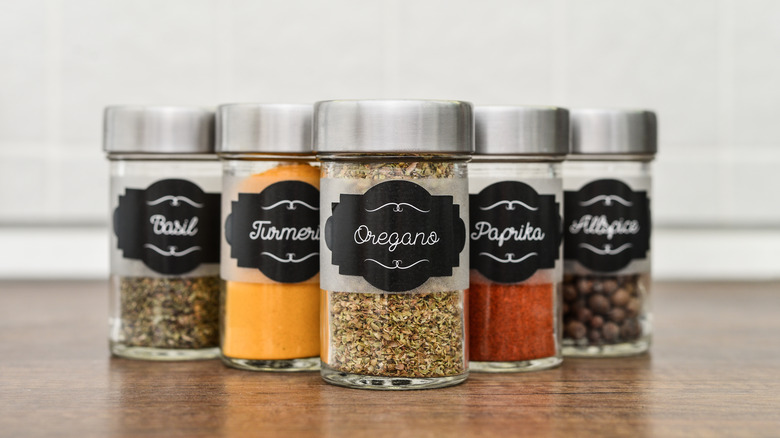 jars of herbs and spices