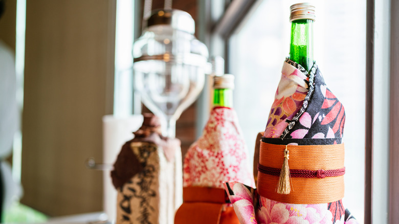 premium bottles of sake alcohol