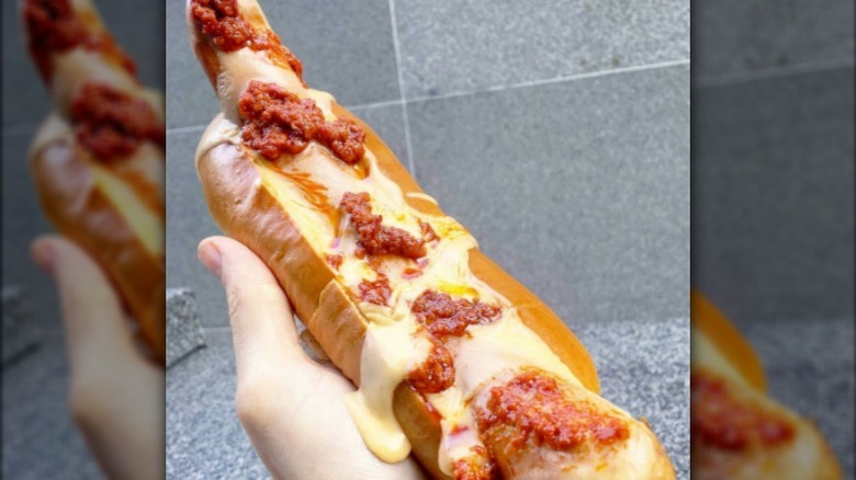 Hot Dog With Melted Cheese