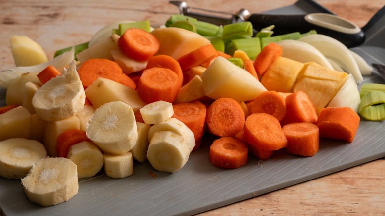 coarsely chopped vegetables