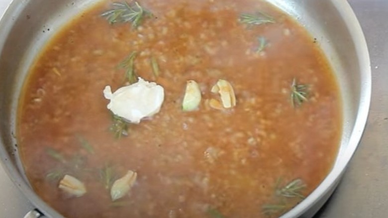 Soup with beurre manié