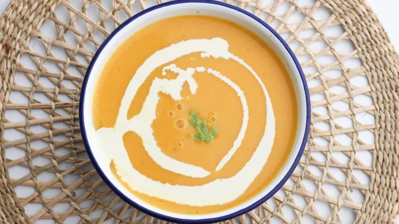 Bowl of butternut squash soup