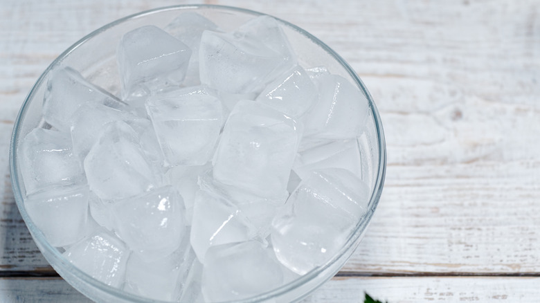 bowl of ice water