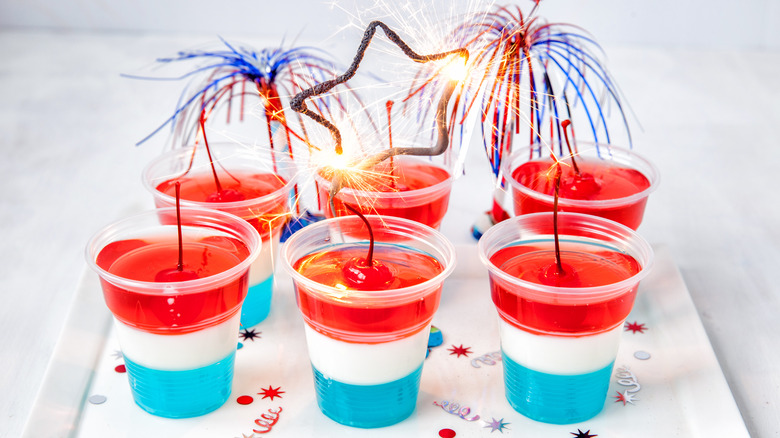 Red, white, and blue Jell-O