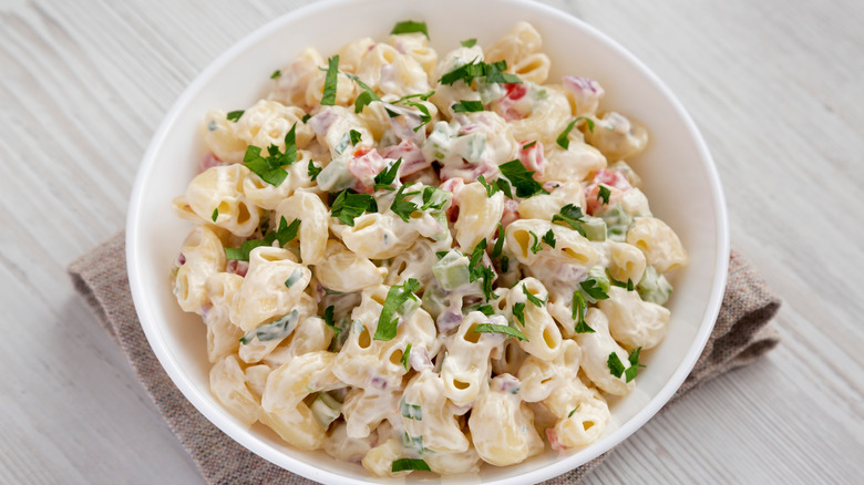 Bowl of macaroni salad