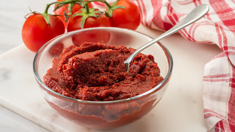 bowl of tomato paste