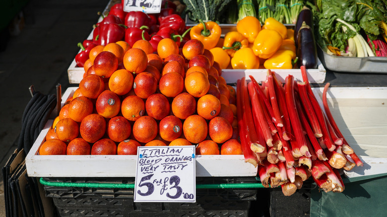 blood oranges at farmers market