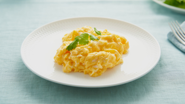 Plate of scrambled eggs