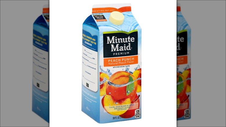 Carton of Minute Maid Peach Punch