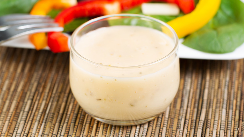 creamy Italian dressing and veggies