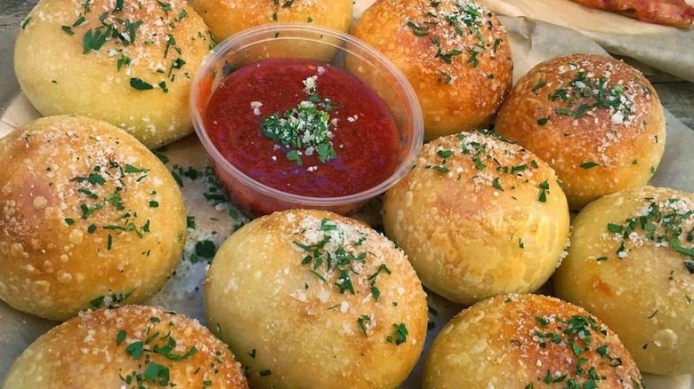 Rolls with garlic, parsley, and parmesan