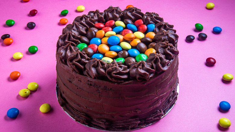 cake decorated with candy