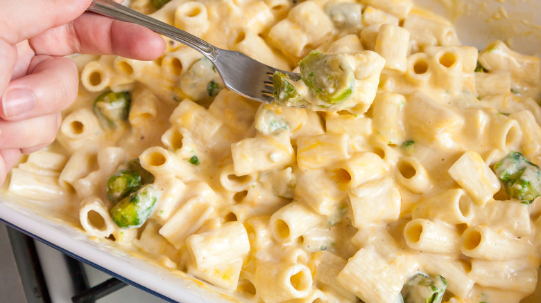 cheesy pasta with Brussels sprouts