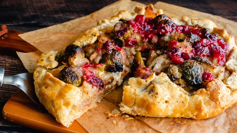 rustic galette with Brussels sprouts