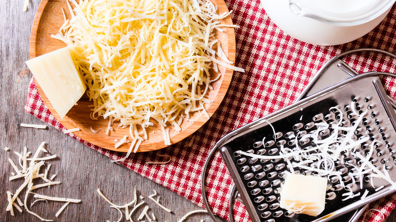 grated parmesan with grater