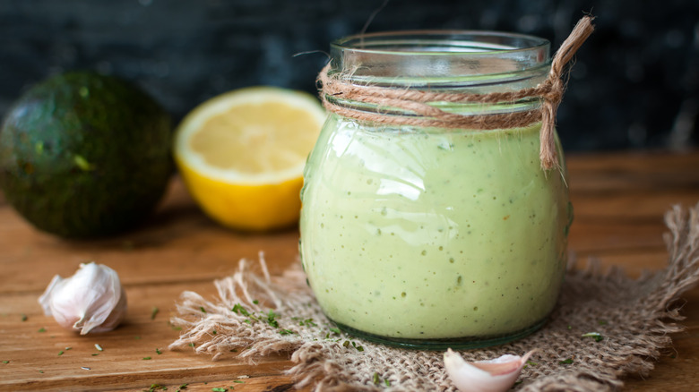 yogurt based salad dressing in jar