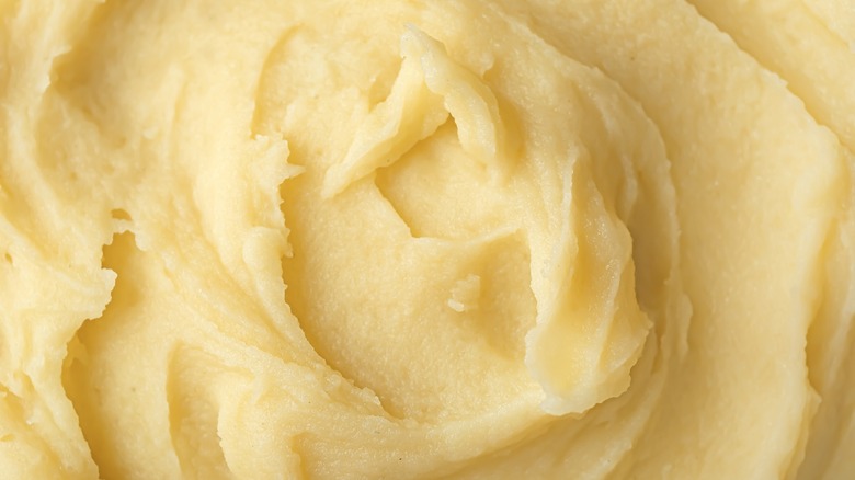 Close up of mashed potatoes