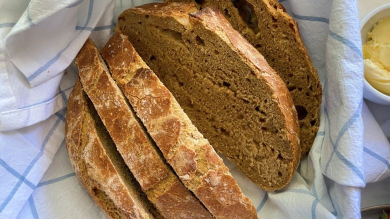 sliced whole wheat bread with molasses