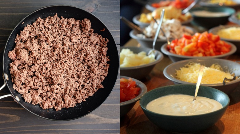 ground beef and taco fixings