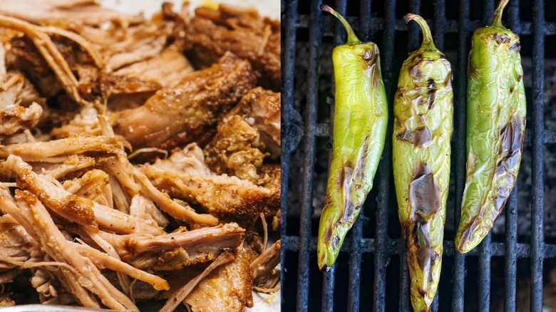 shredded pork and green chiles