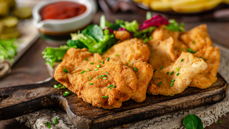 Breaded and fried pork chops