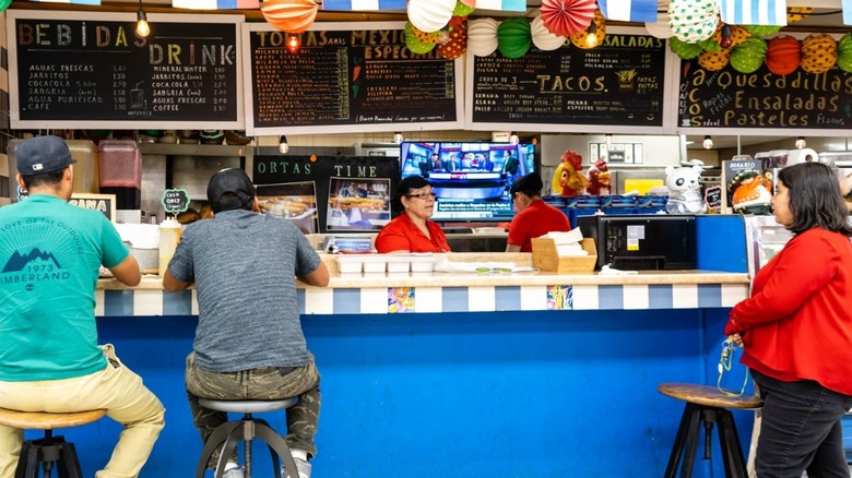 Chorizo torta counter at Sav/Way