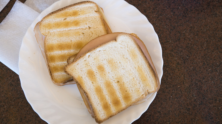 Dutch tostis on white plate