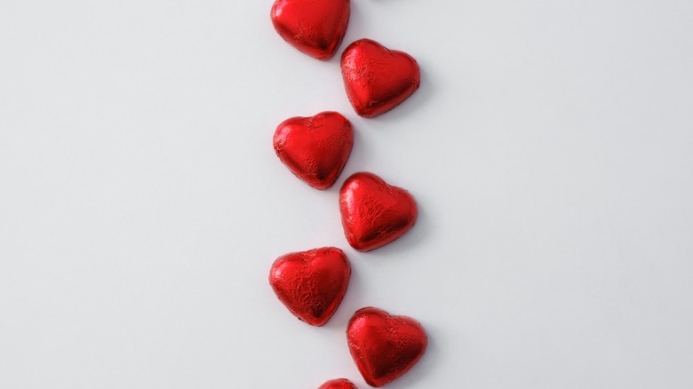 trail of heart chocolates