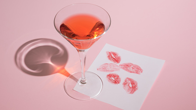 pink martini with lip prints