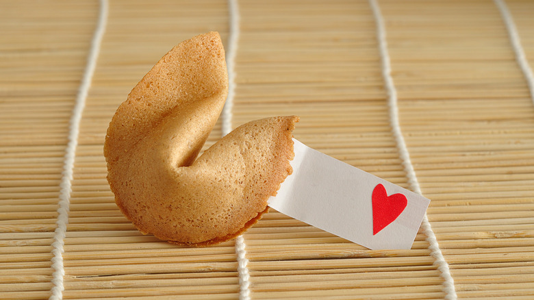 Fortune cookie with love message