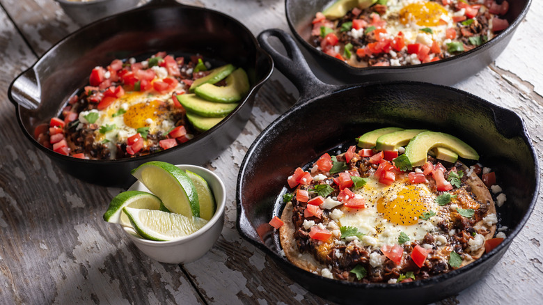 Mexican egg dish cast iron