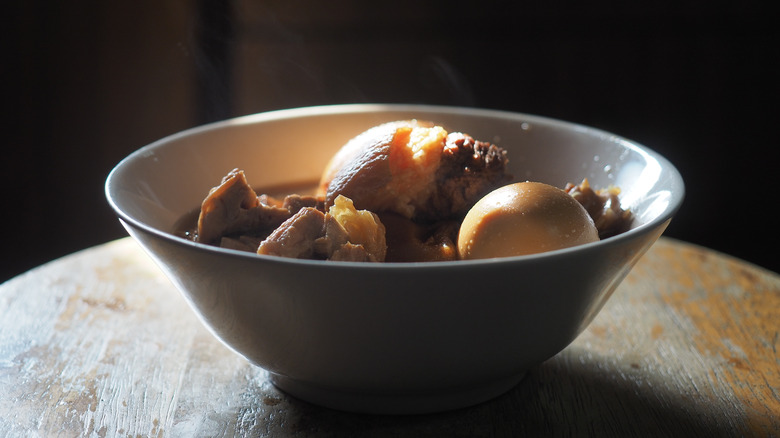 stew with boiled eggs