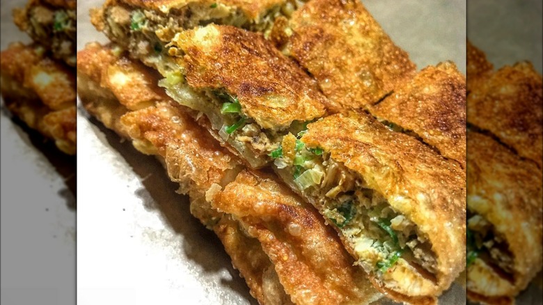 Indonesian savory martabak telor