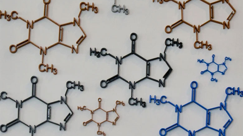 Caffeine molecule wall art from etsy